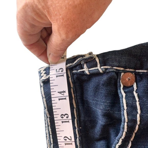 Size 27 True Religion Johnny super T T dark blue/white contrast stitching. EUC - Picture 11 of 16